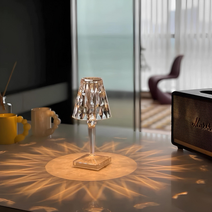 Sparkling Crystal Lamp – Touch Dimming, Rechargeable LED