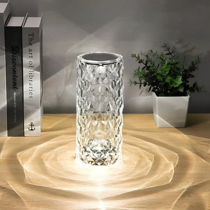 Sparkling Crystal Touch Lamp - Remote Colors, Dimmable, USB