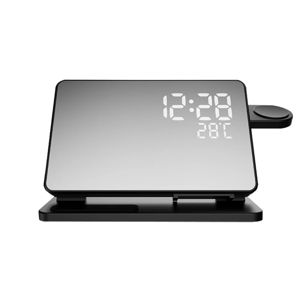 3-In-1 Quick Charging Station - Premium Wireless Fast Charging Docking Station With Alarm Clock