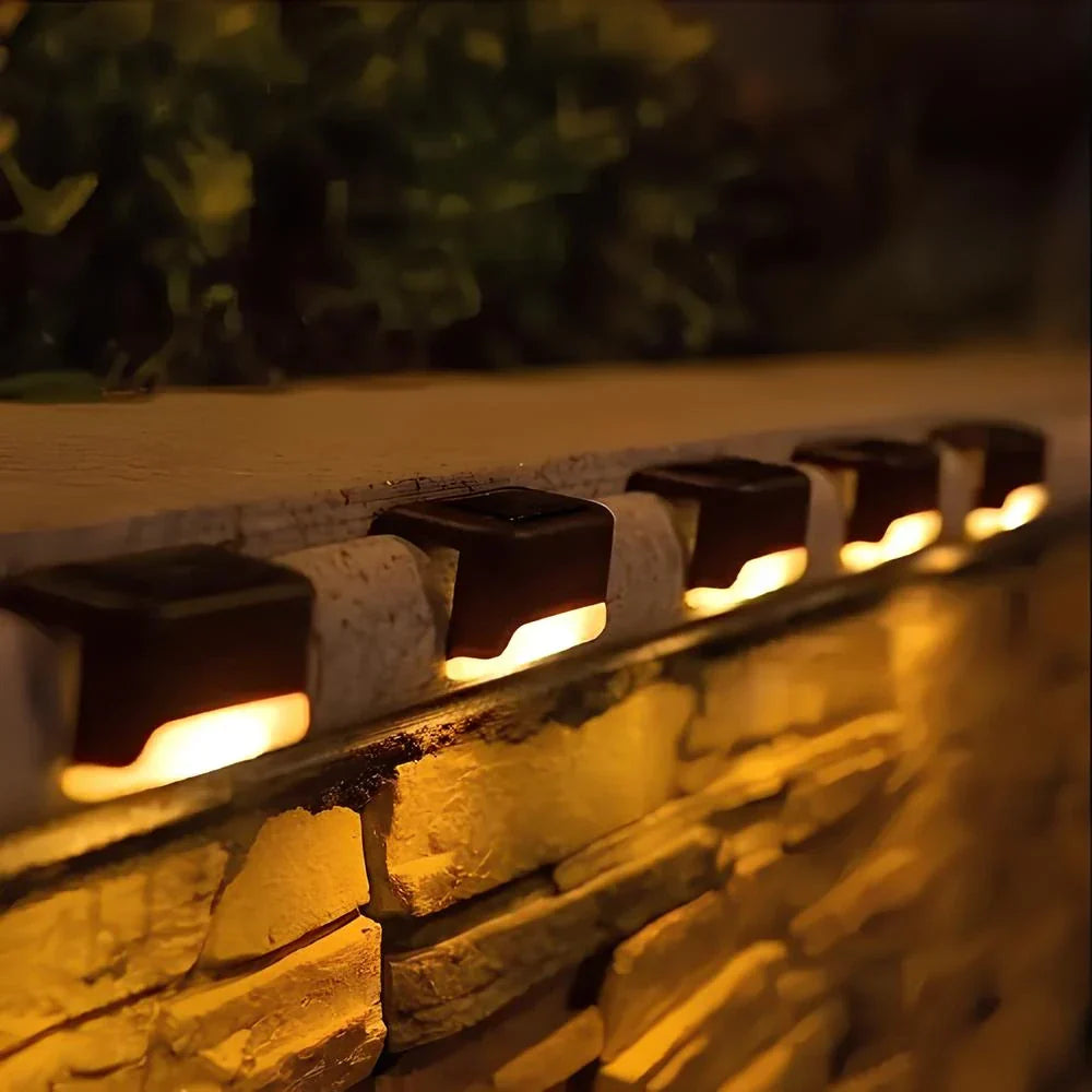 Solar Step Lights Pack - Dusk-to-Dawn, Warm Glow, No-Wiring
