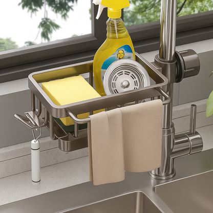 Premium-Look Aluminum Sink Organizer
