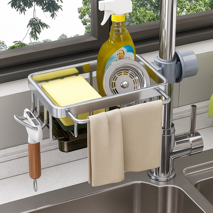 Premium-Look Aluminum Sink Organizer