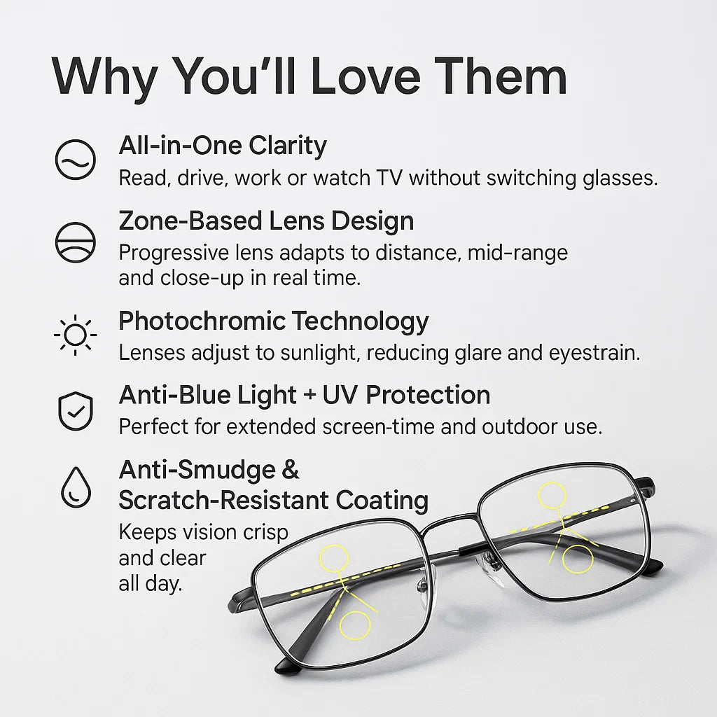 Progressive Multifocal Glasses - Comfortable Vision from Near to Far