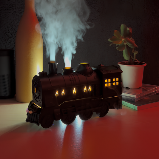 Steam Locomotive Humidifier - Retro Train, Cool Mist, LED Glow