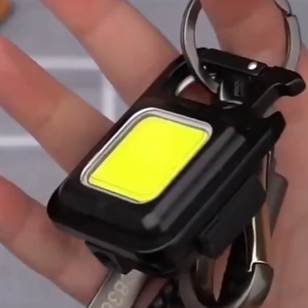 Mini Keychain Flashlight - COB LED, Rechargeable, Bottle Opener