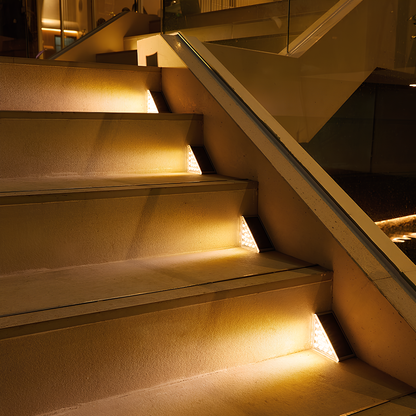 Solar Powered Stair Lights - Dusk-to-Dawn, Weatherproof