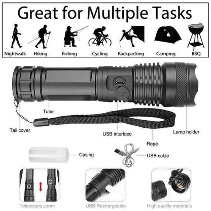90000 Lumens Xhp50.2 Powerful Flashlight