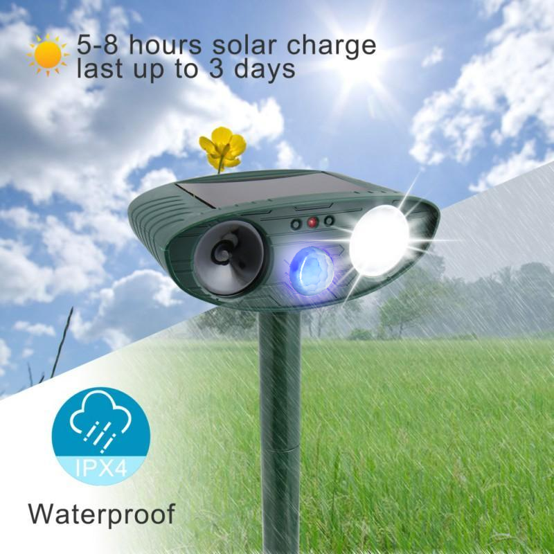 Solar-Powered Ultrasonic Deer Repeller - Effective Deer Deterrent for Gardens & Yards