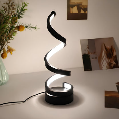 Elegant Spiral Table Lamp - LED Helix, 3-Mode Dimmable
