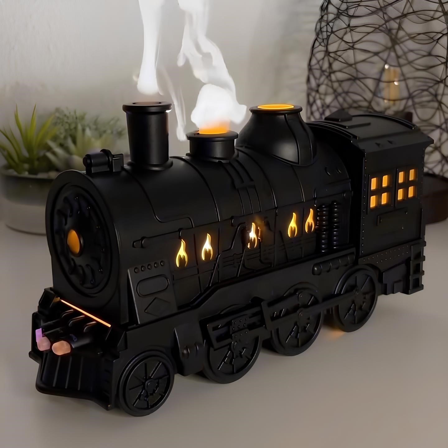 Steam Locomotive Humidifier - Retro Train, Cool Mist, LED Glow