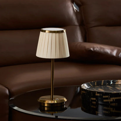 Classic Elegance Table Lamp - Fabric Shade, Brass Base