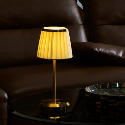 Classic Elegance Table Lamp - Fabric Shade, Brass Base