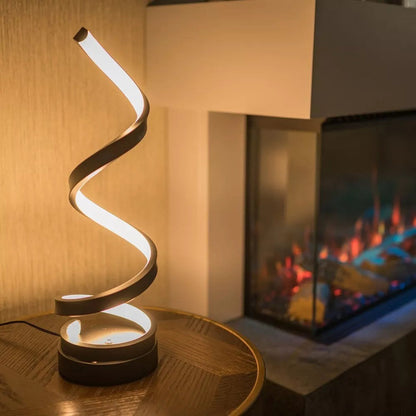 Elegant Spiral Table Lamp - LED Helix, 3-Mode Dimmable
