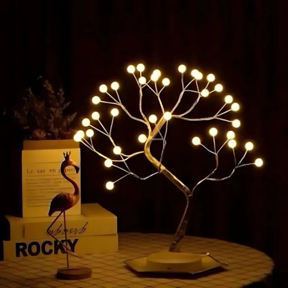 Fairy Light Tree Lamp - LED Bonsai Table Lamp, Warm White