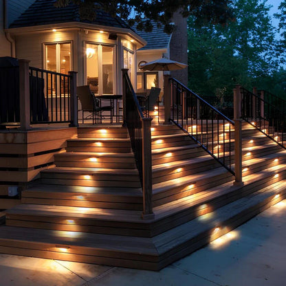 Solar Step Lights Pack - Dusk-to-Dawn, Warm Glow, No-Wiring