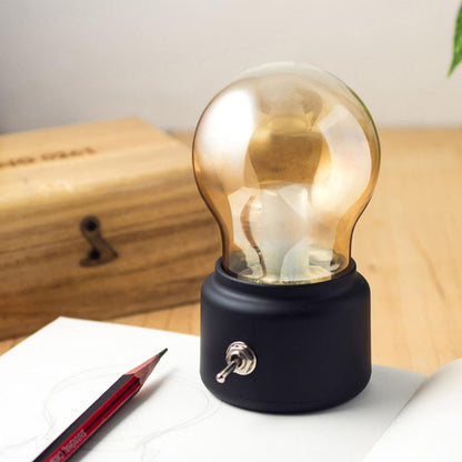 Retro Capsule Desk Lamp - Warm LED, USB Rechargeable