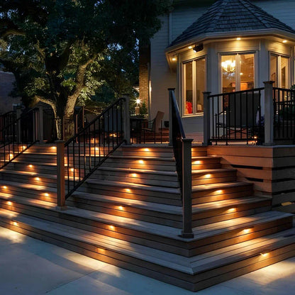 Solar Step Lights Pack - Dusk-to-Dawn, Warm Glow, No-Wiring