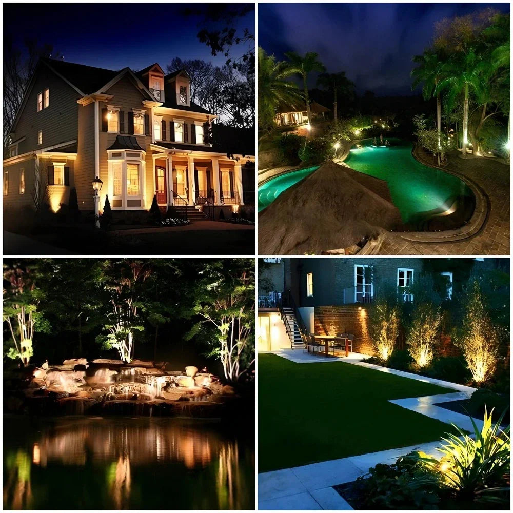 Solar Powered Garden Spotlight - RGB Modes, Wall/Stake Mount