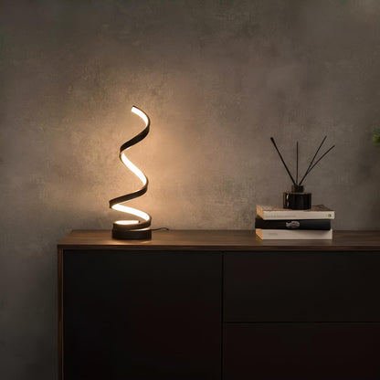 Elegant Spiral Table Lamp - LED Helix, 3-Mode Dimmable
