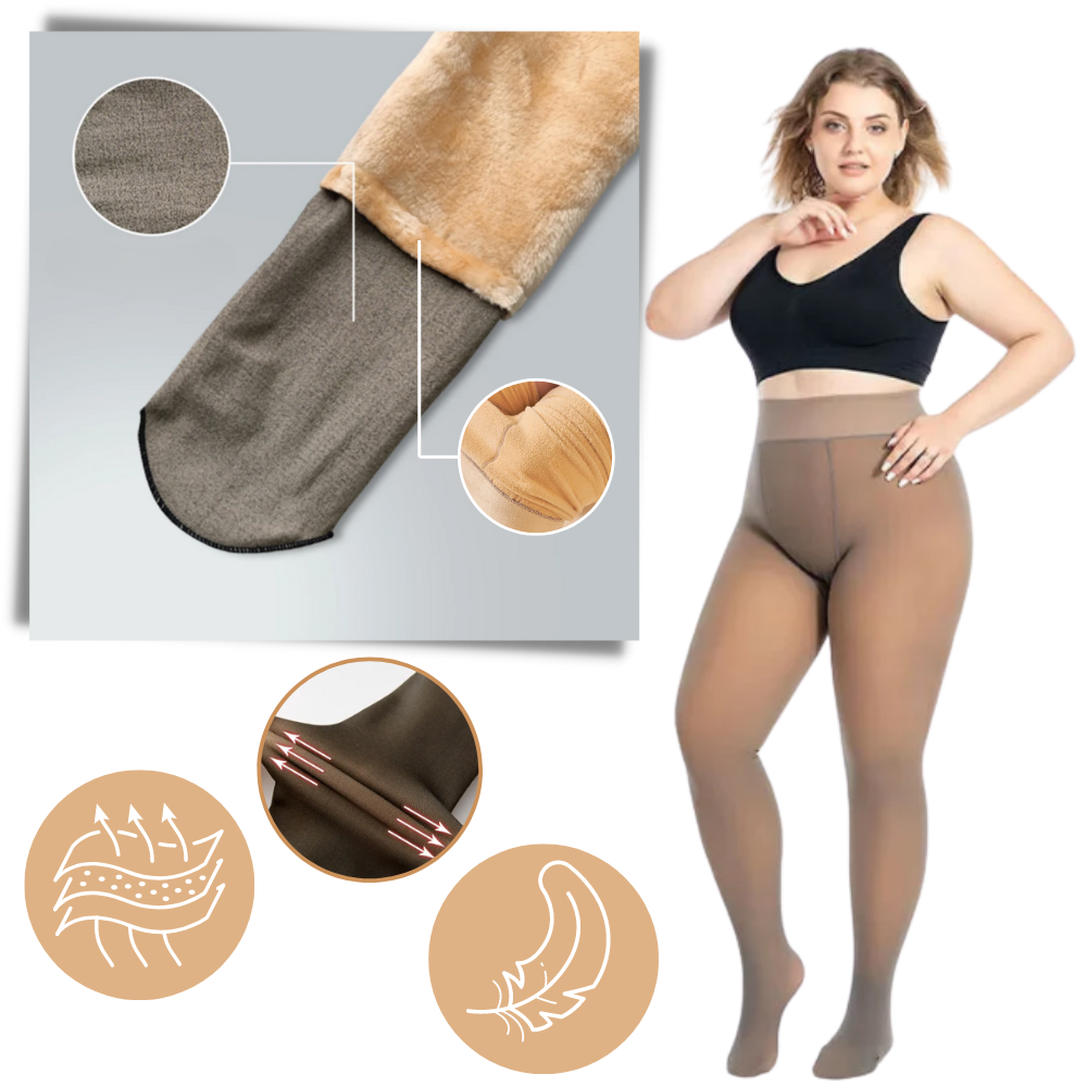 Cozy Translucent Illusion Fleece Lined Tights