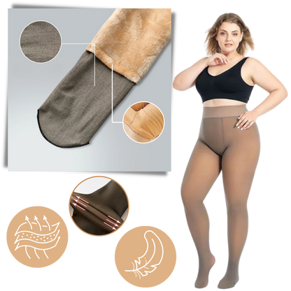 Cozy Translucent Illusion Fleece Lined Tights