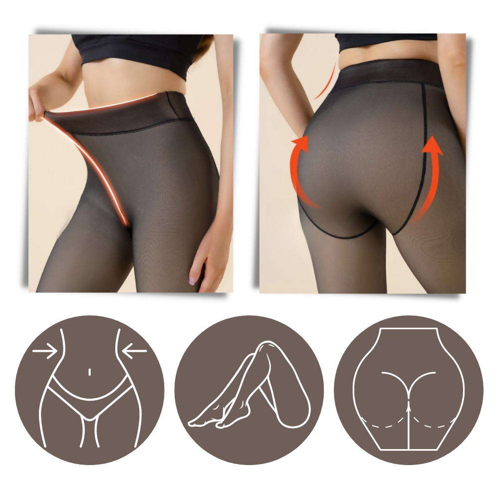 Cozy Translucent Illusion Fleece Lined Tights