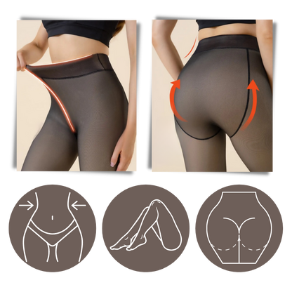 Cozy Translucent Illusion Fleece Lined Tights