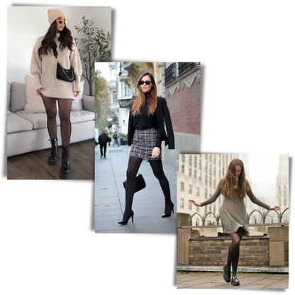 Cozy Translucent Illusion Fleece Lined Tights