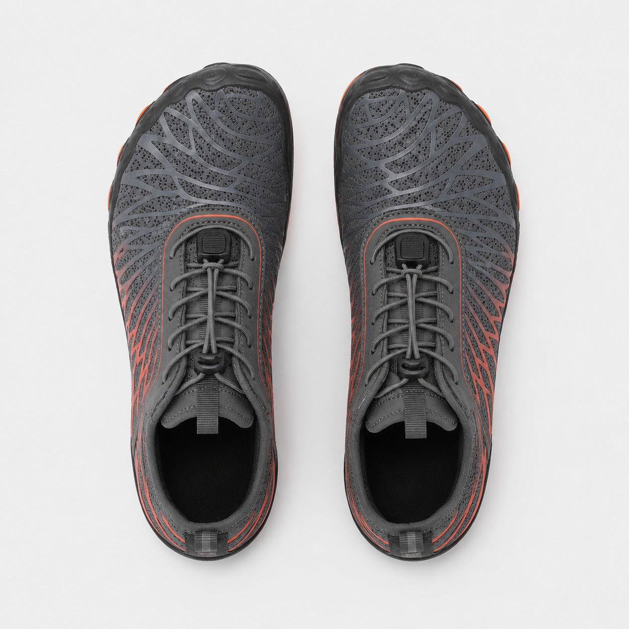 Flux Flexible Sole Barefoot Shoes For Women Colour Grey Orange Top Down Detail