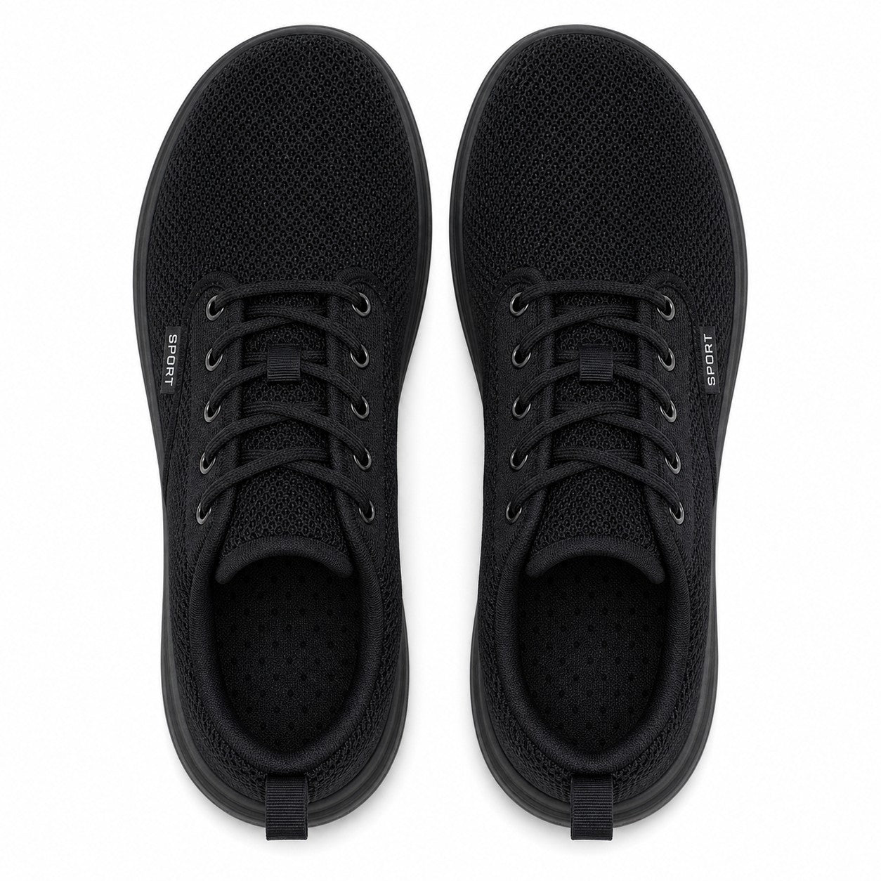 Freestep Womens Wide Toe Walking Shoes Black Top Down Detail