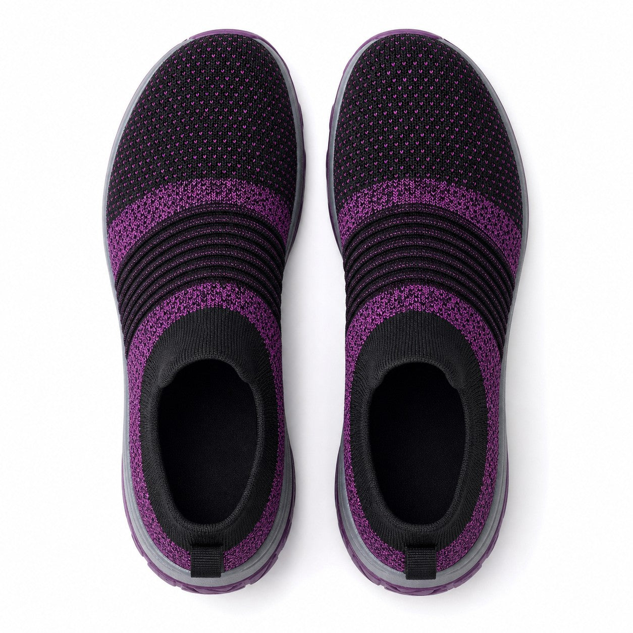 Grace Womens Orthopedic Comfort Shoes Purple Knit Top Down Detail