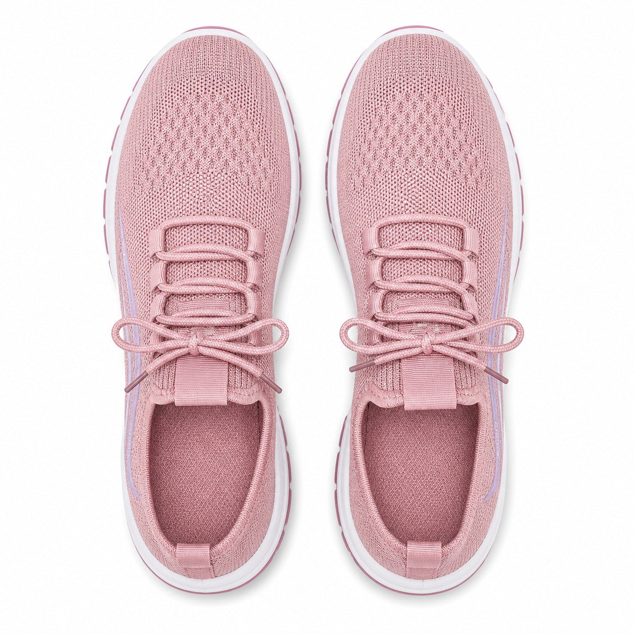 Luma Soft Sole Flyknit Sneakers For Women Blush Pink Top Down Detail