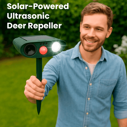 Solar-Powered Ultrasonic Deer Repeller - Effective Deer Deterrent for Gardens & Yards