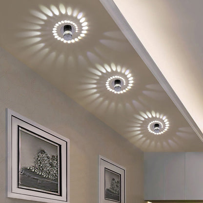 Spiral Light Ceiling/Wall Fixture - 7-Color Pattern Glow