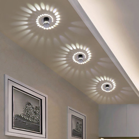 Spiral Light Ceiling/Wall Fixture - 7-Color Pattern Glow