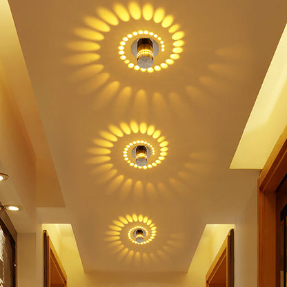 Spiral Light Ceiling/Wall Fixture - 7-Color Pattern Glow