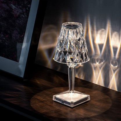 Sparkling Crystal Lamp – Touch Dimming, Rechargeable LED