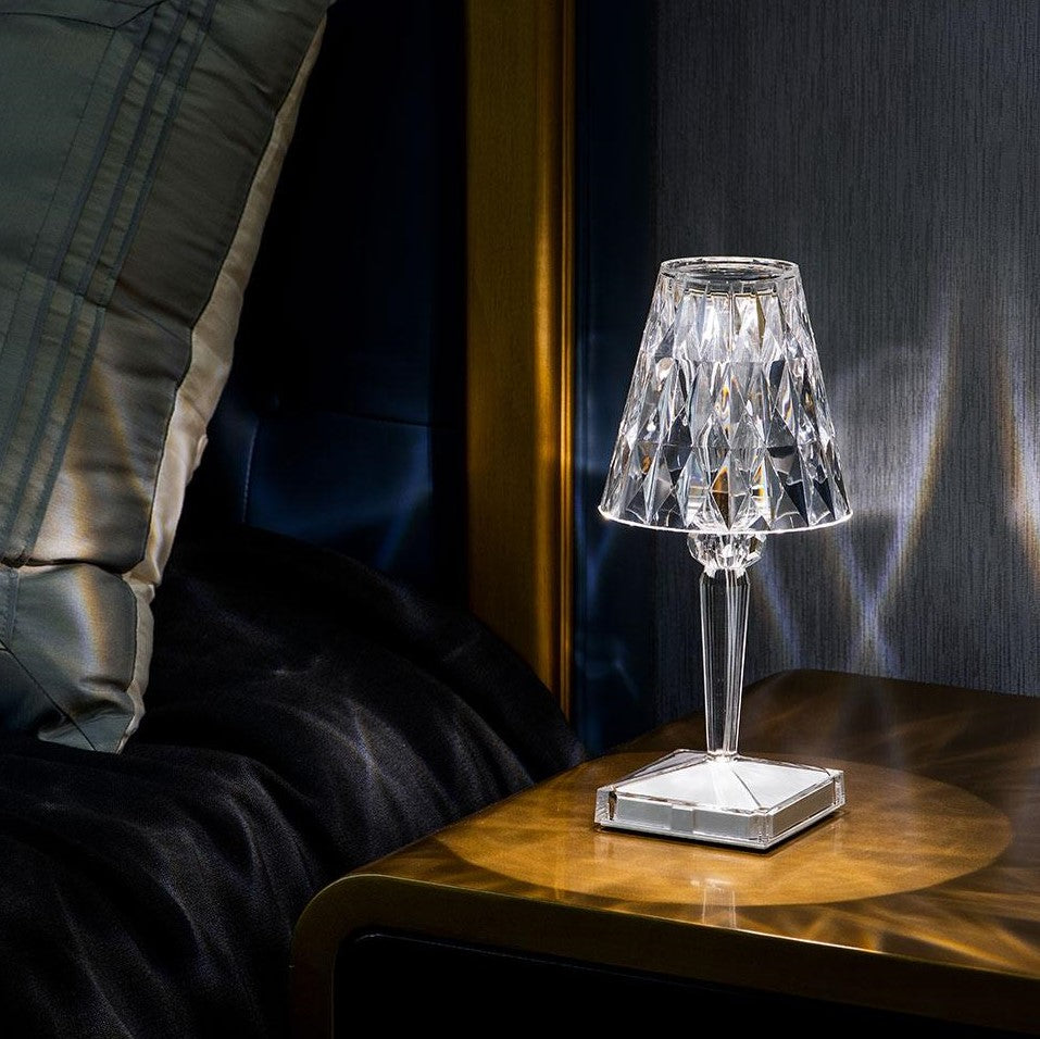 Sparkling Crystal Lamp – Touch Dimming, Rechargeable LED