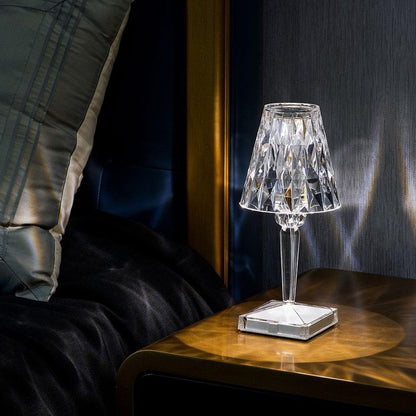 Sparkling Crystal Lamp – Touch Dimming, Rechargeable LED