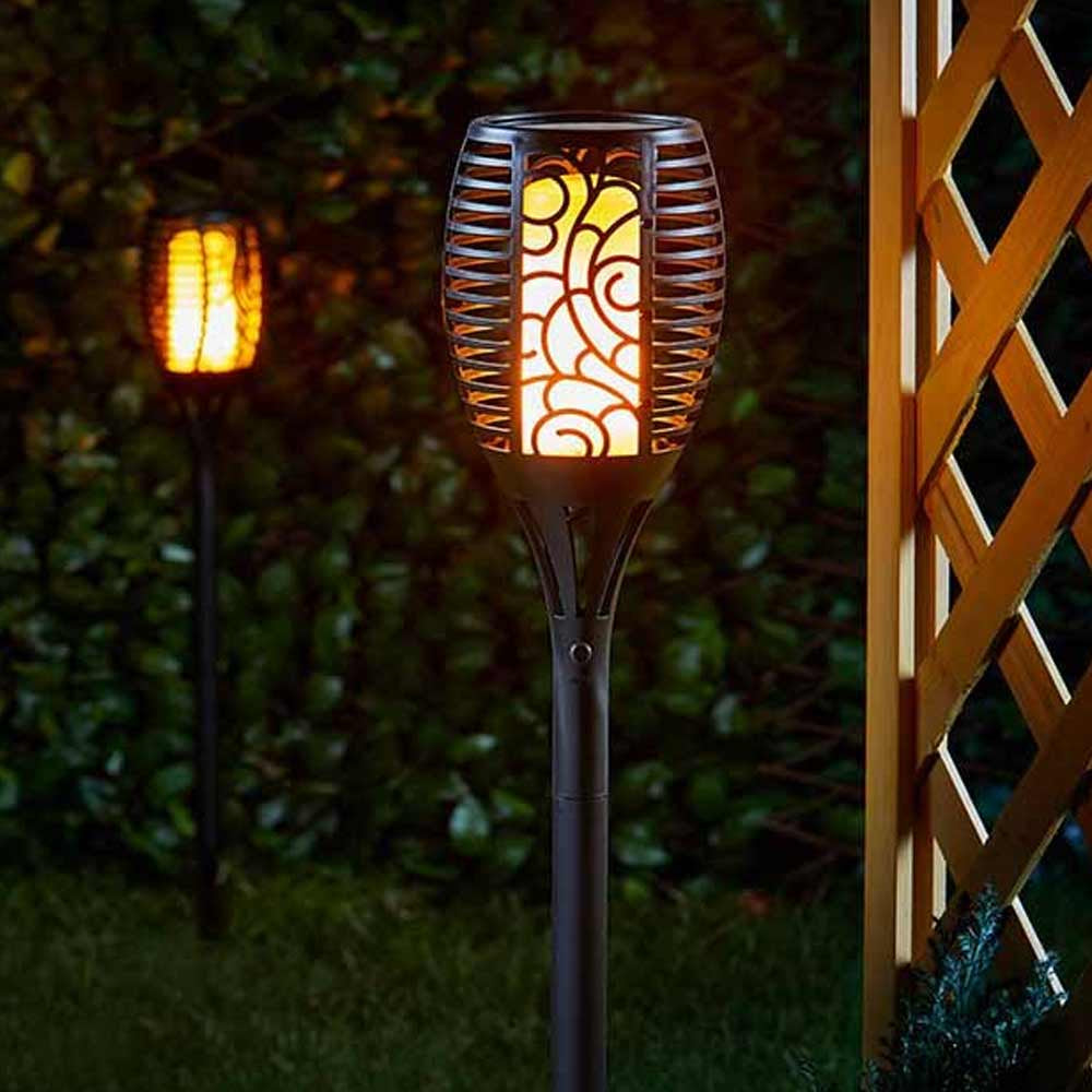 Outdoor Solar Torch - Flickering Flame LED Garden Stakes