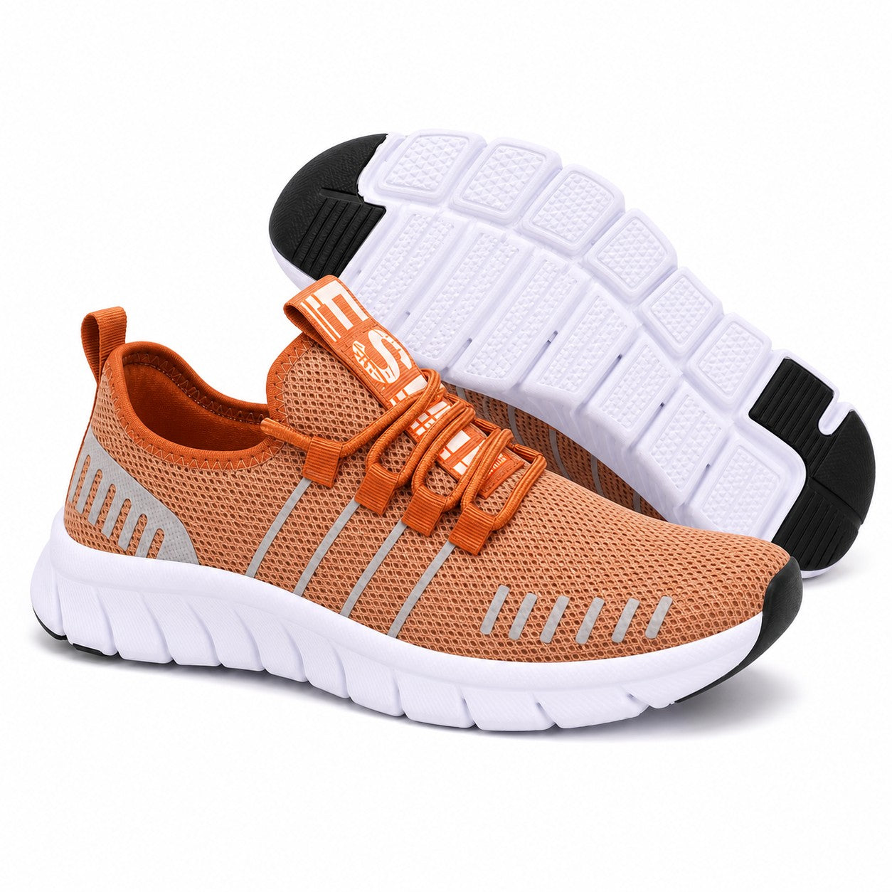 Stride Colorful Outdoor Walking Shoes For Women Colour Burnt Orange Front Hero Pair Sole