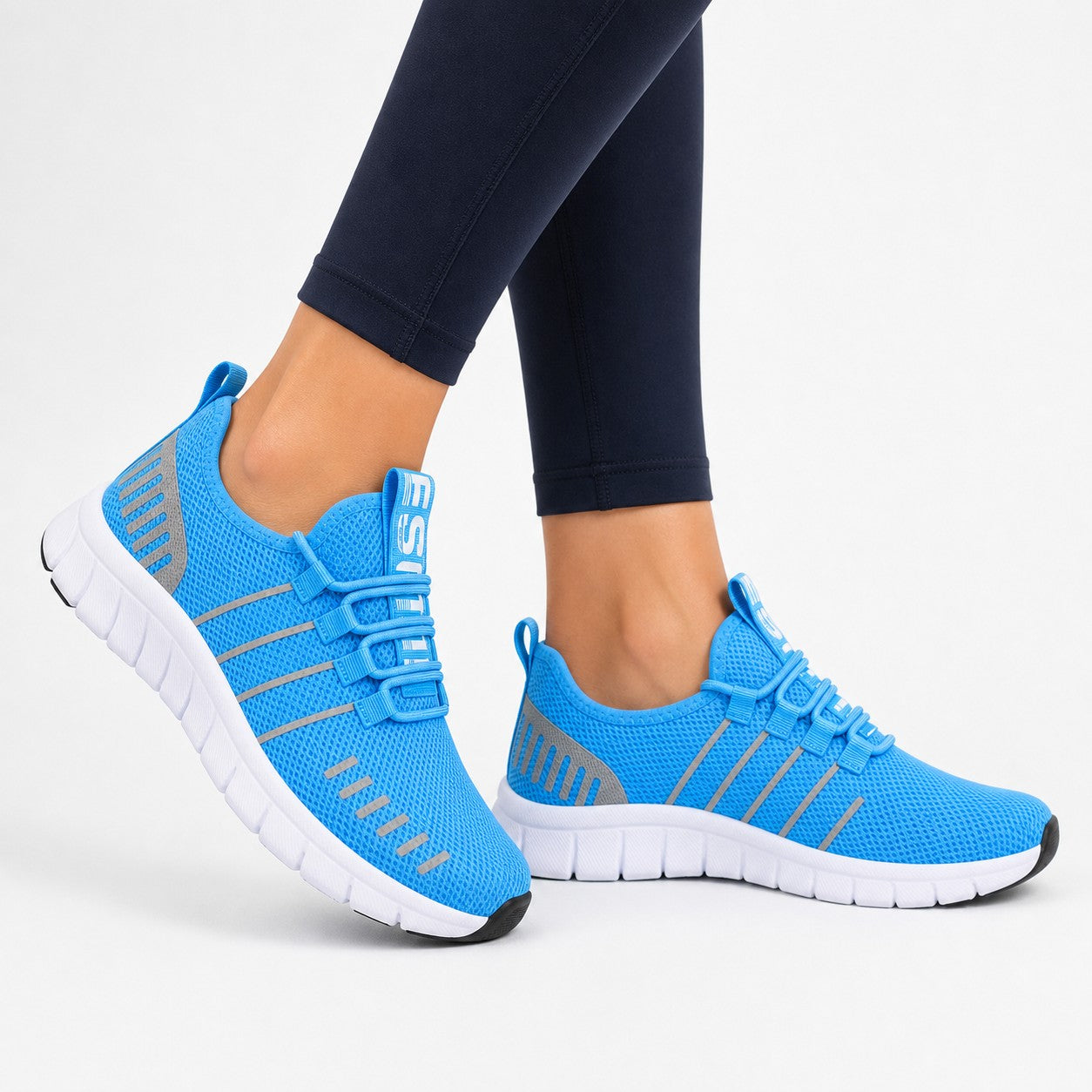 Stride Colorful Outdoor Walking Shoes For Women Colour Sky Blue Model Wearing