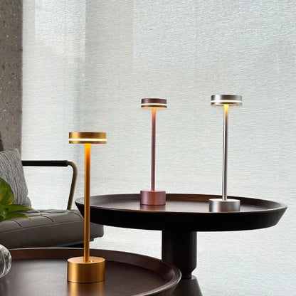 Cosmic Elegance Table Lamp - Rechargeable LED, Touch Dimmable