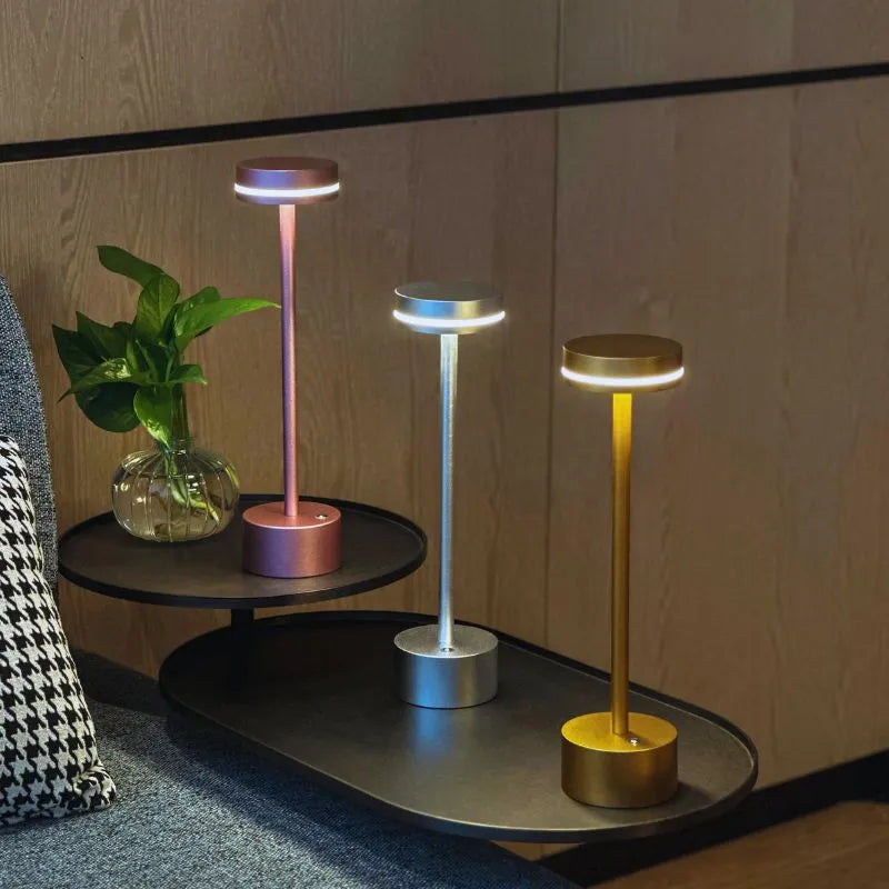 Cosmic Elegance Table Lamp - Rechargeable LED, Touch Dimmable