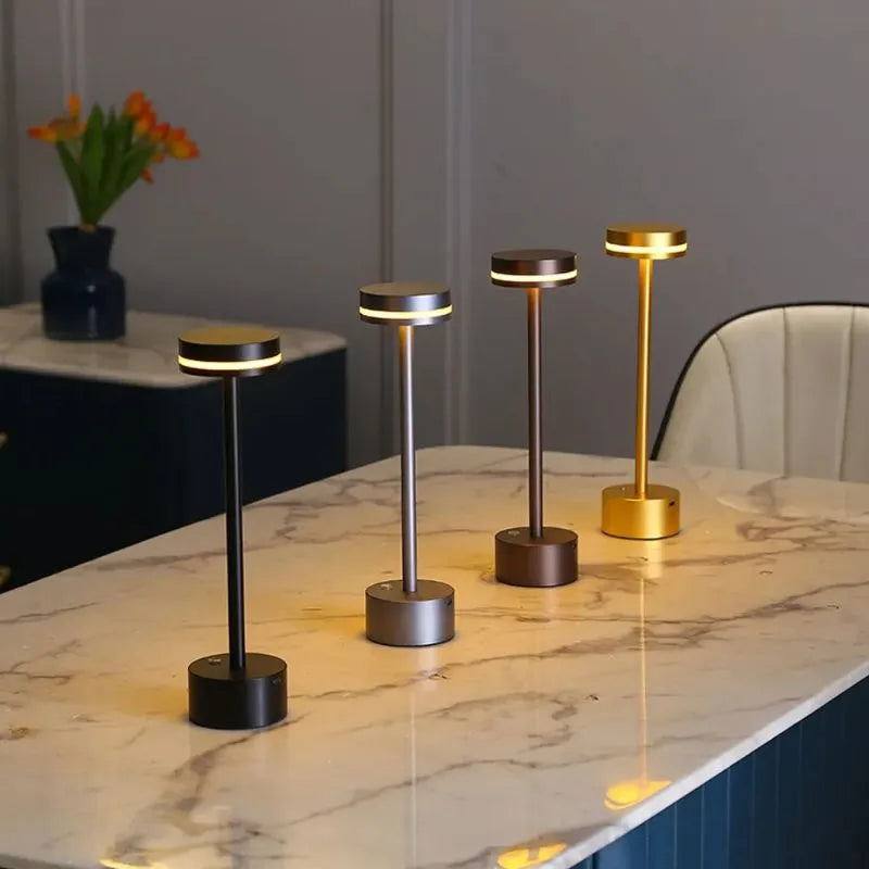 Cosmic Elegance Table Lamp - Rechargeable LED, Touch Dimmable