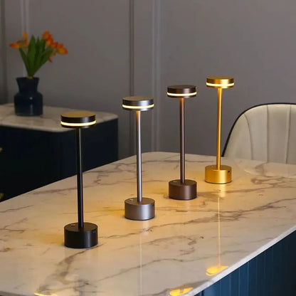 Cosmic Elegance Table Lamp - Rechargeable LED, Touch Dimmable