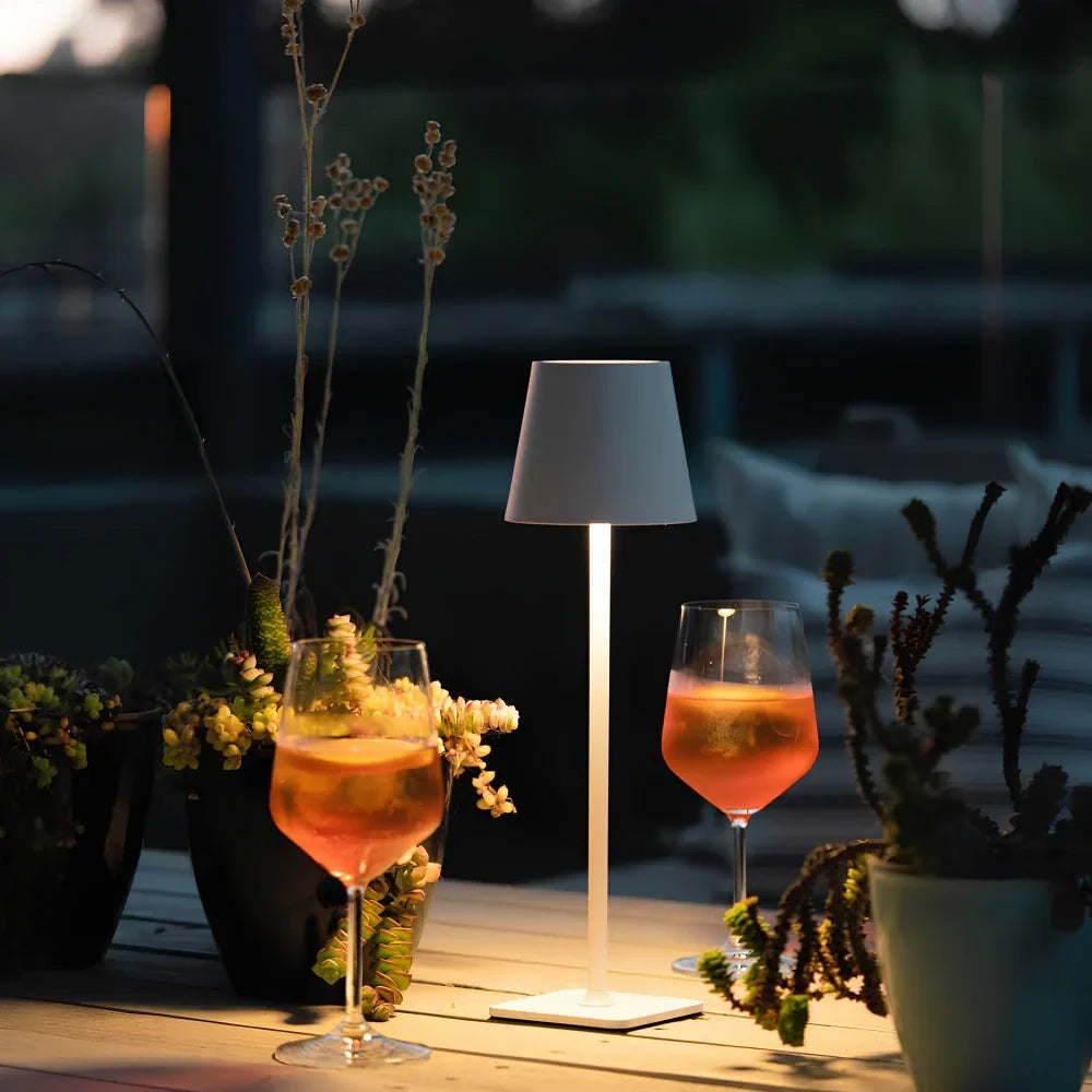 Tall Dimmable Table Lamp - Rechargeable LED, Indoor/Outdoor