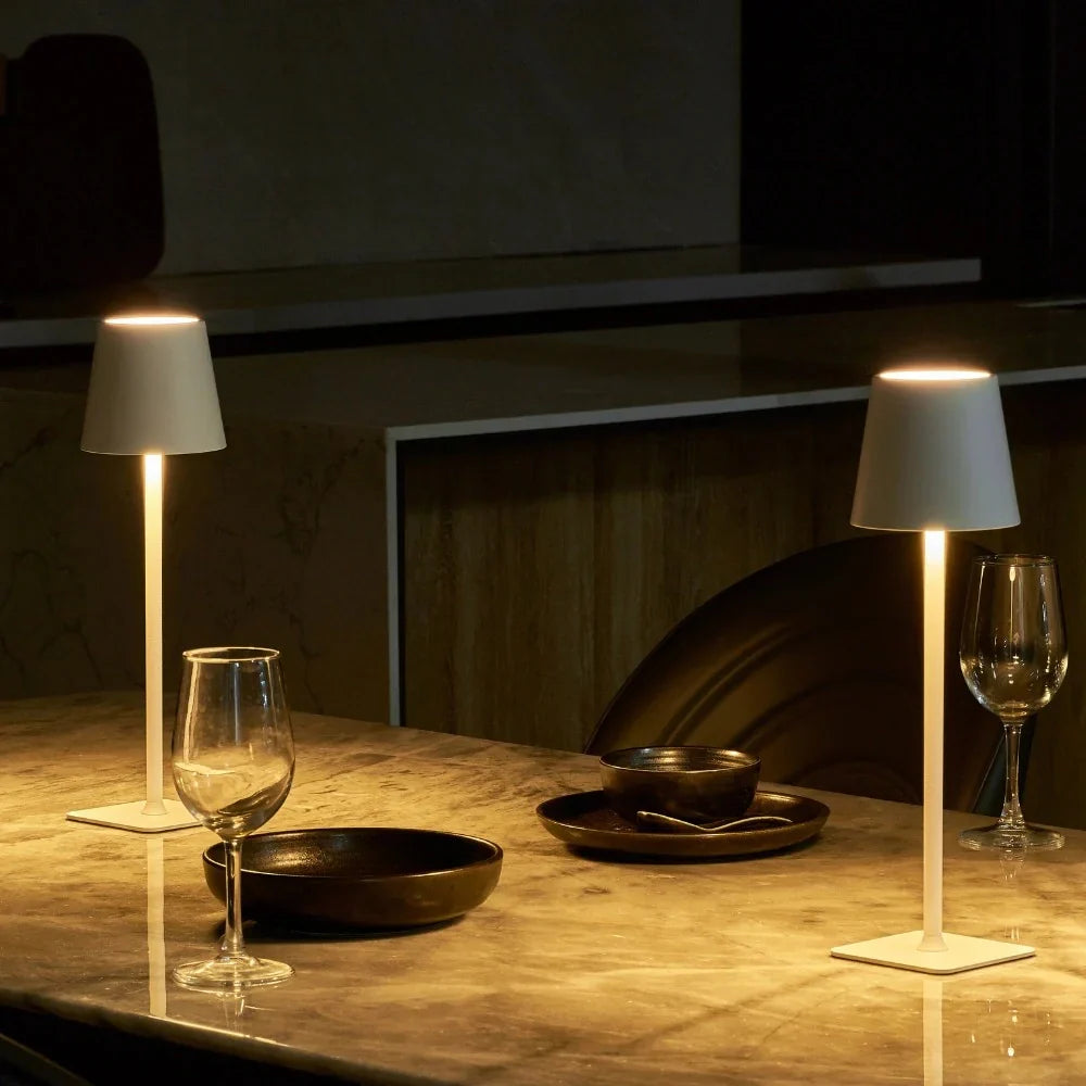 Tall Dimmable Table Lamp - Rechargeable LED, Indoor/Outdoor